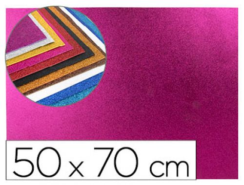 Goma eva com purpurina biodegradavel liderpapel 50x70cm 60 gr espessura 2 mm rosa , Liderpapel , 58657 , 8423473586574